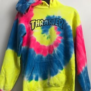 Rainbow Tie-Dye Thrasher Hoodie